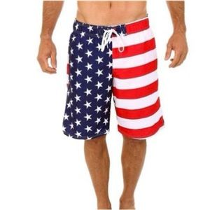 Uzzi Flag Swim Active Long Shorts Size Medium